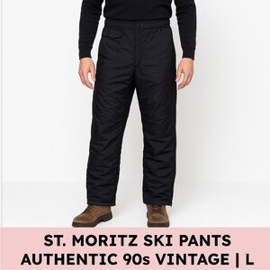 St. Moritz Ski Team Nylon Insulated Vintage Snow Pants 90s Gorpcore Men’s L